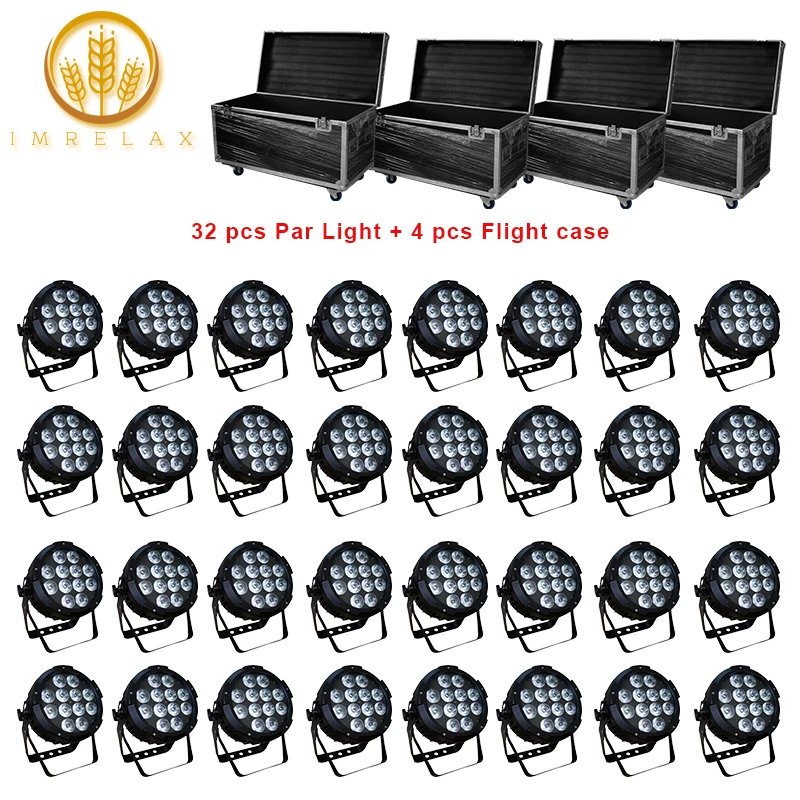 IMRELAX 32 шт. 12*15 Вт RGBWAP 6in1 LED Par Light с футляром для полетов упаковка водонепроницаемым