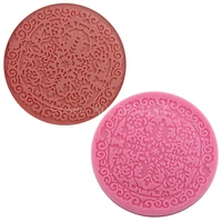 flower pattern round lace silicone fondant soap 3d cake mold cupcake jelly candy chocolate decoration baking tool moulds fq1896