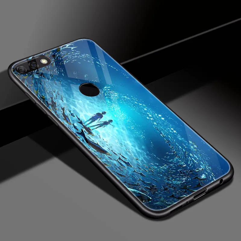 DIY фото настроить чехол для телефона Coque huawei Y9 закаленное стекло крышка для huawei y9 p20 pro honor 10 lite honor 8x max
