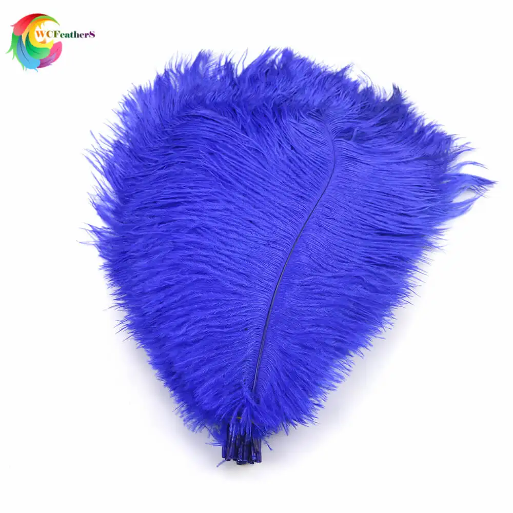 Royal blue 50 шт./лот окрашенные цветные натуральные страусиные перья 25-30 см DIY свадебные декоративные аксессуары для вечеринок plume 12 цветов на выбор - Цвет: Royal blue