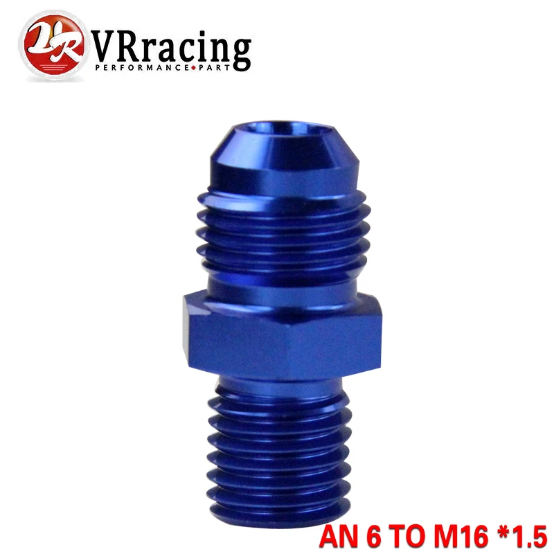 VR RACING-синий мужской 6AN 6 вспышка до M16x1.5(мм) метрический прямой фитинг от 6 до M16* 1,5 порт. Адаптер VR-SL816-06-163-011