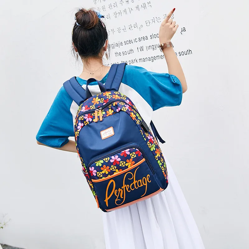 Женский холщовый рюкзак для ноутбука с USB-портом зарядки | Багаж и сумки