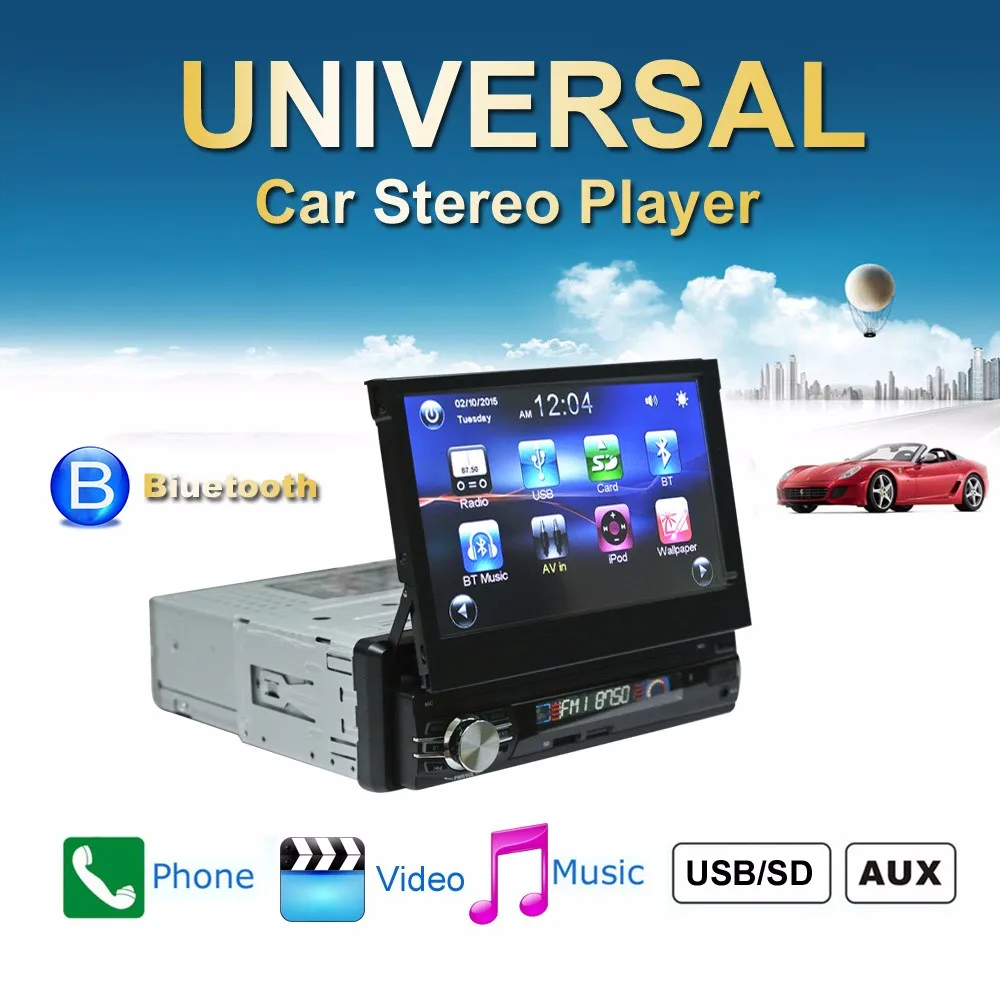 7 дюймов gps автомобиля MP5 плеер выдвижной Сенсорный экран Радио Bluetooth