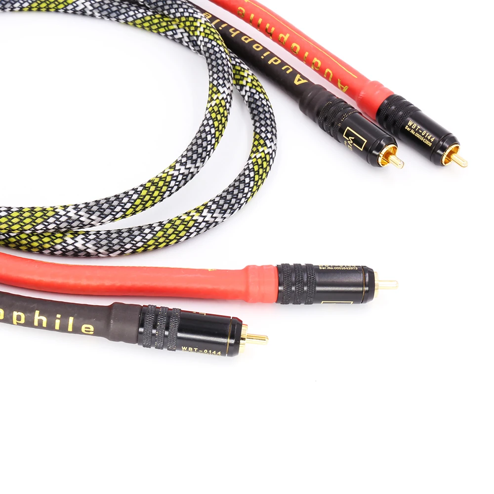 Hi-Fi RCA соединительный кабель 2RCA штекер-штекер аудиокабель с позолоченным
