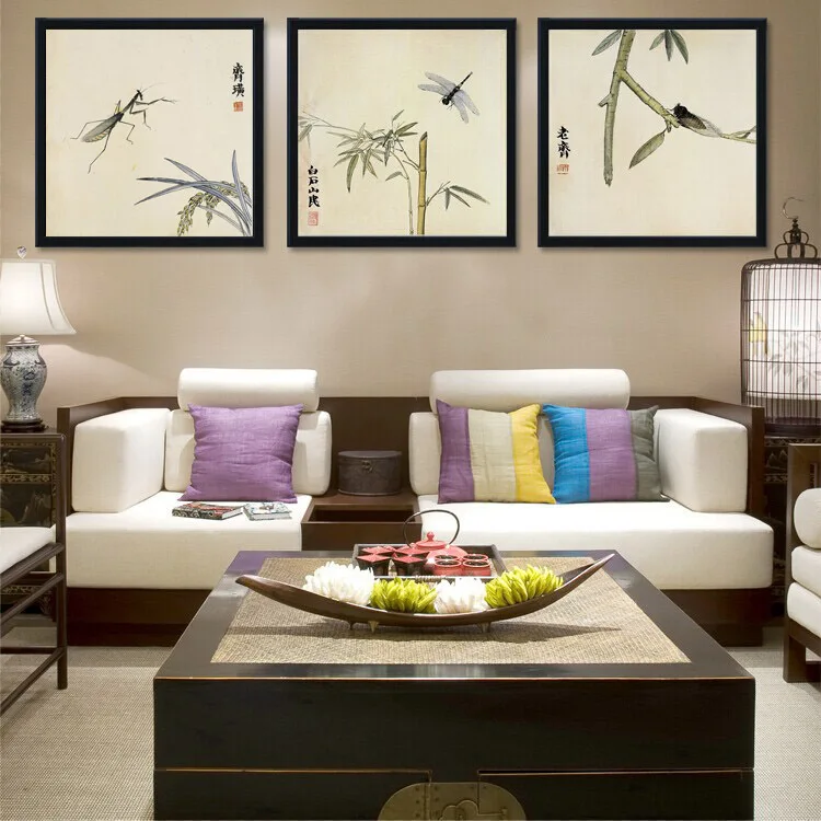 

still life paintings bamboo mantis dragonfly insects scenery tradtional Chinese style masterpiece reproduction mural prints