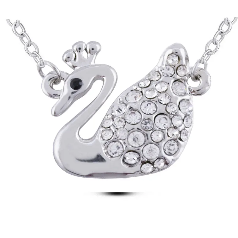 N183 роскошный с австрийским кристаллом Корона Лебедь ожерелье принцессы