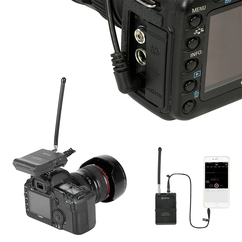 Беспроводная VHF микрофонная система BOYA для цифровой зеркальной камеры iPhone