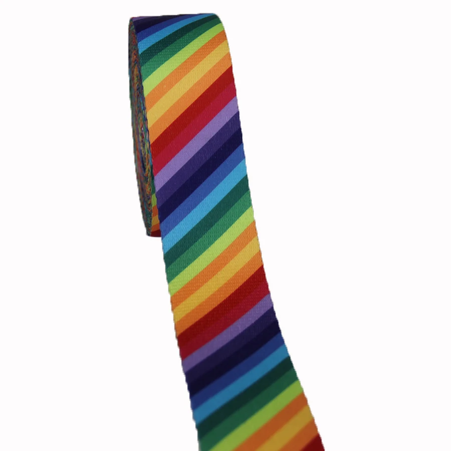 Cinta estampada de colores del arco iris, 5 CM de ancho, correa de poliéster de alta calidad para cinturón de mochila, 2 pulgadas