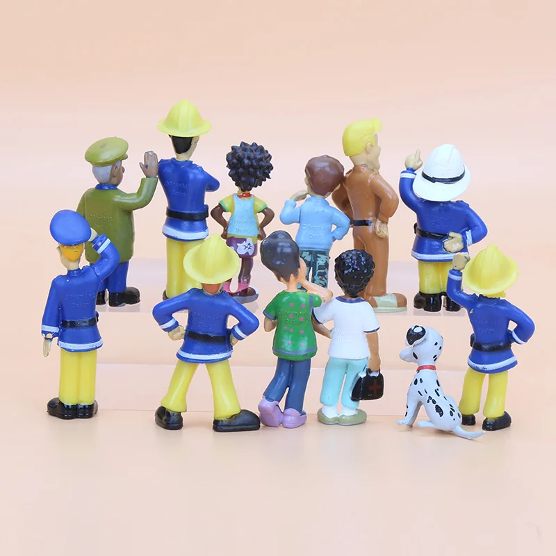 10 компл./лот с рисунками из мультфильма Пожарный Сэм игрушечных пластиковых экшн