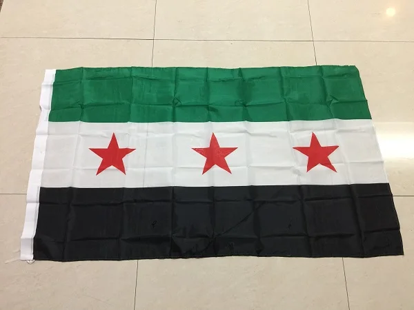 Большой сирийский флаг 90x150 см 100% полиэстер 2 стороны печатных Национальный Сирии