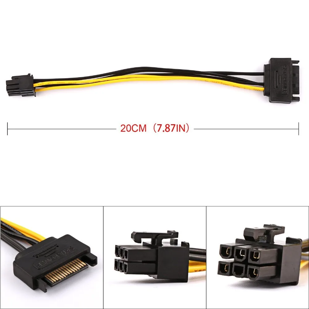 Карта расширения PCI Express 100 шт. Кабель-адаптер USB удлинитель PCI-E 1x на 16x SATA 15pin 6pin