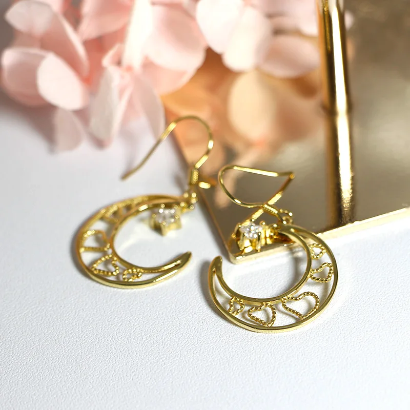 

Изысканные модные серьги со звездами и луной, серебряные серьги s925 для женщин