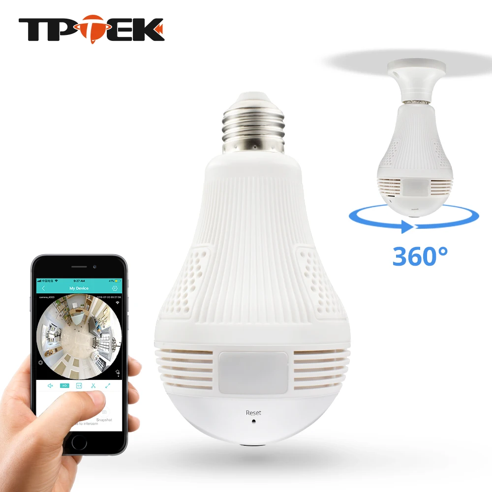 1.3MP лампочки Беспроводной IP Камера панорамный индикатор Wi Fi FishEye 360 градусов мини