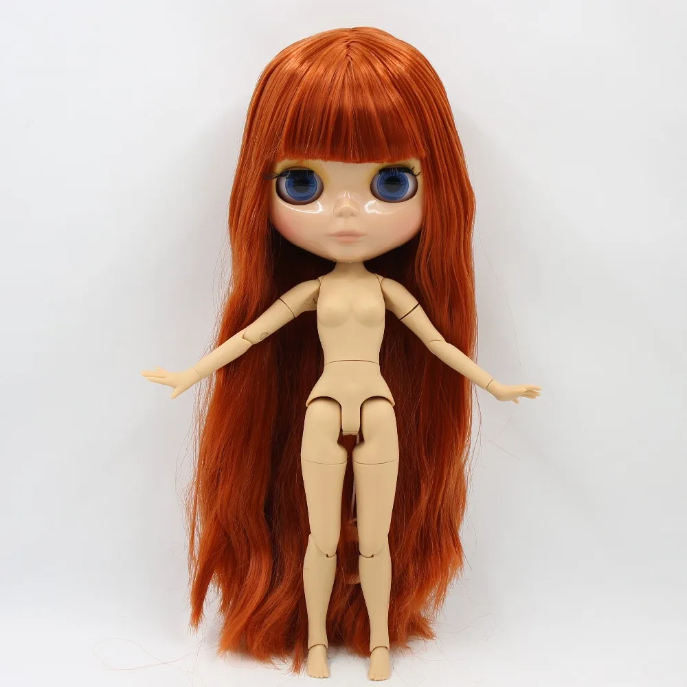

ICY DBS blyth doll tan skin joint body 1/6 bjd red brown hair with bangs 30cm toy girls gift