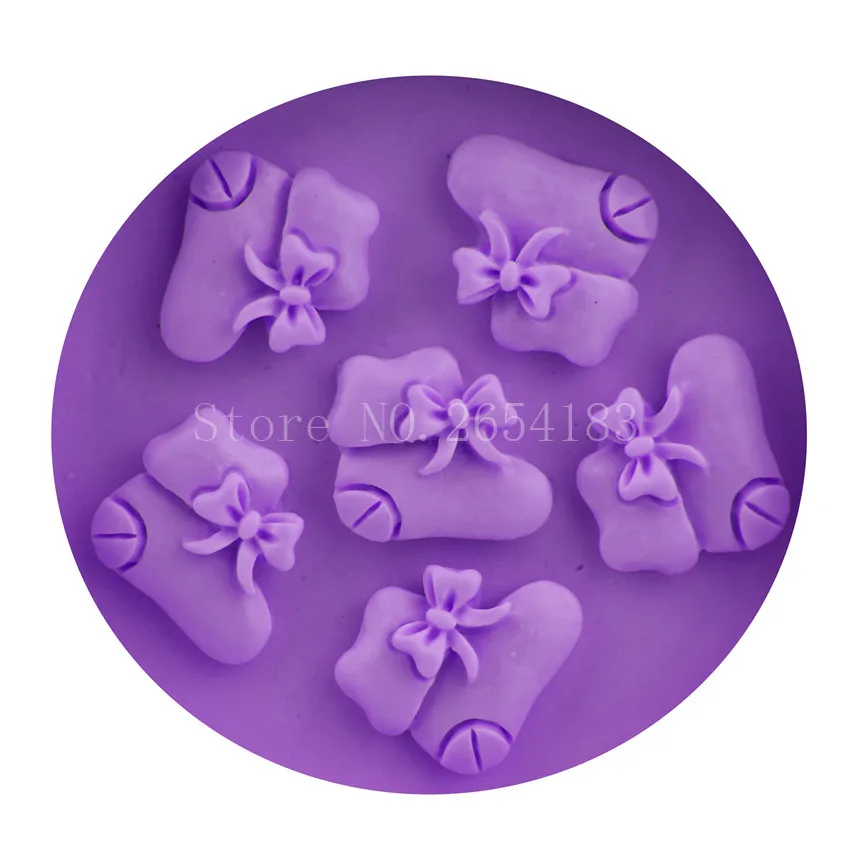 6 рождественских носков помадка силиконовый для торта форма мыла кекс желе