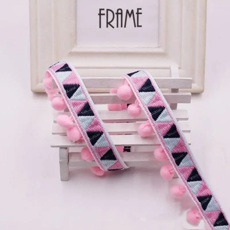 pink Отделка помпонами, кружевная ткань, аксессуары для шитья, помпоны, отделка, кисточка, бальная лента с бахромой, шитье, кружево для рукоделия, материал, ремесло, одежда - Цвет: pink