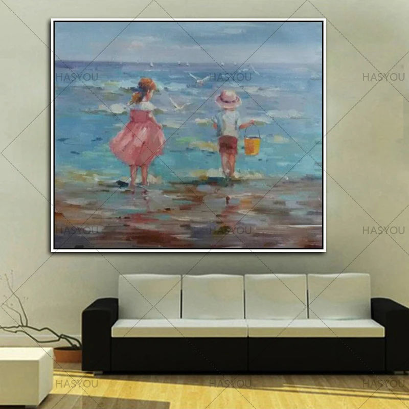 Новый дизайн Современная картина маслом на холсте морской пейзаж для гостиной