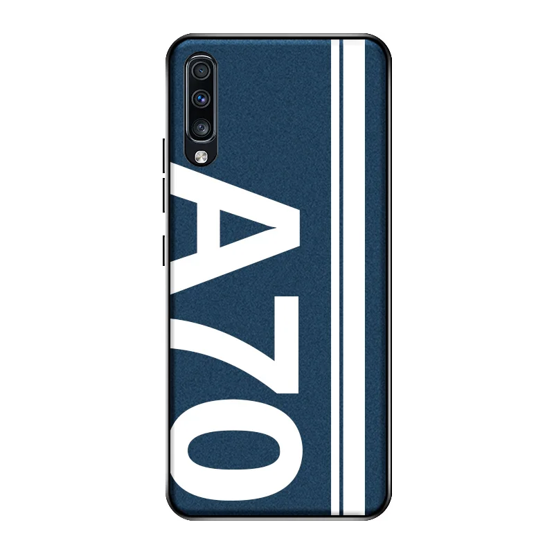 A70 - Blue Для samsung A50 чехол из сверкающей кожи Силиконовый мягкий край защитный чехол-накладка для samsung Galaxy A30 A50 A70 чехол противоударное покрытие - Цвет: A70 - Blue