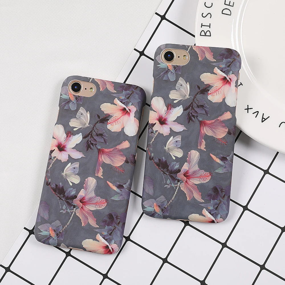 LOVECOM Телефон чехол для iPhone 5 5S SE 6 6S 7 8 Plus X XS XR XS Max Ретро Цветочный Цветок персика жесткая задняя крышка для телефона чехол s