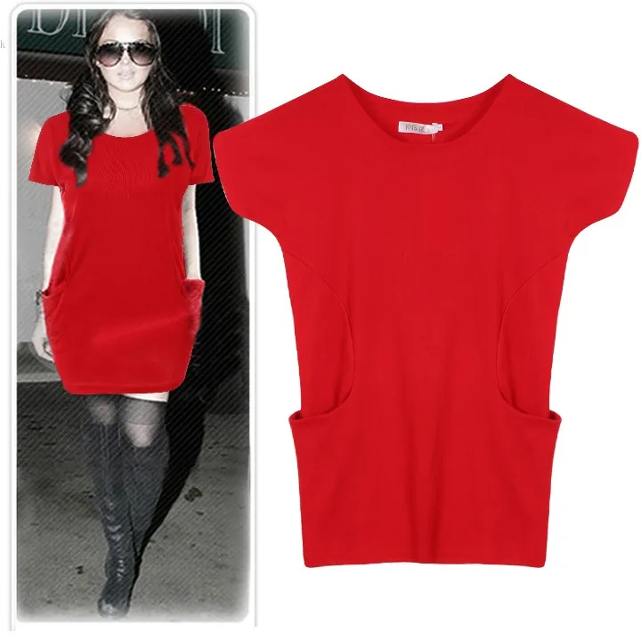 Женщины свободного покроя платье свитер карманные свободно зима осень 4 цвета M XXL