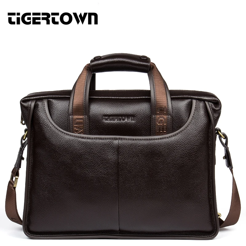 Брендовая мужская сумка TigerTown из 100% натуральной воловьей кожи Наплечная Сумка