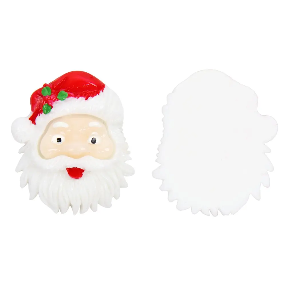 

IBOWS 10pcs Flat Back Resins Christmas Santa Claus Resin Cabochons for DIY Hair Bows Clips Accessories Phone Case Decoration