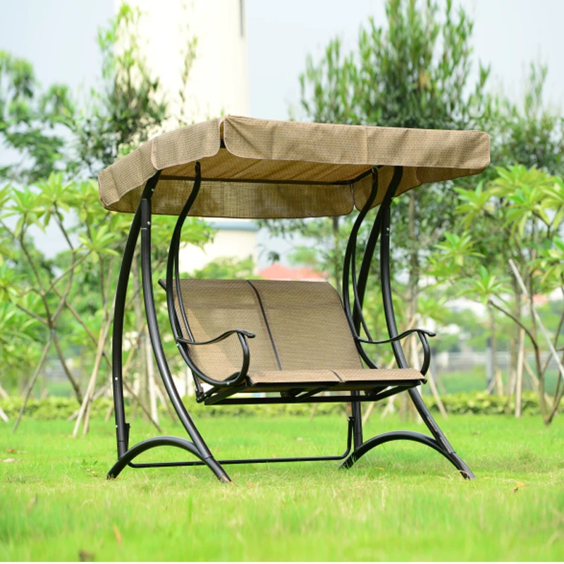 

2 person patio garden swing outdoor hammock hanging chair bench with canopy