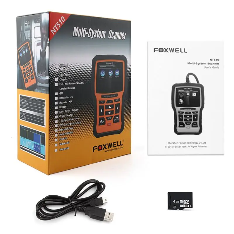 Foxwell NT510 автомобильной OBD2 диагноз сканер для Kia/hyundai Honda Toyota двигателя передачи ABS
