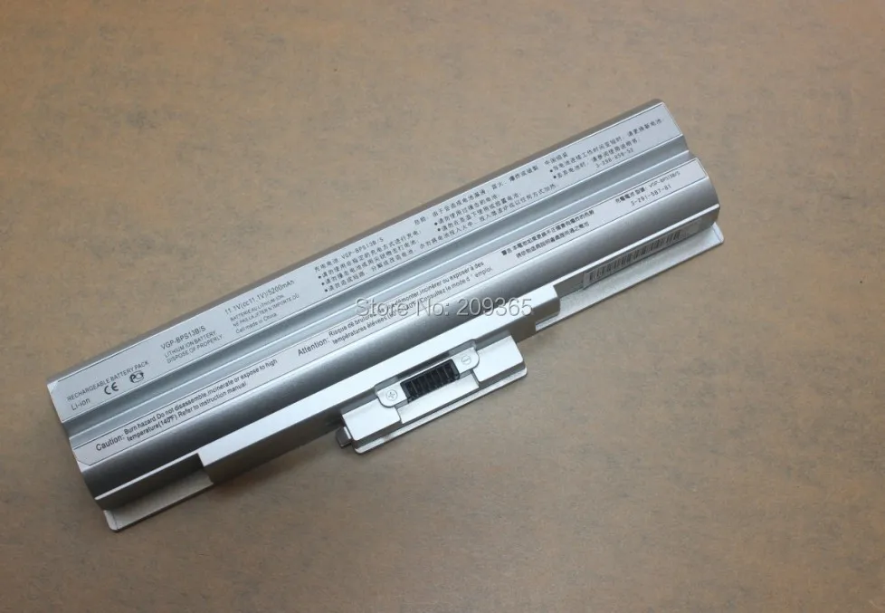 Серебряный Аккумулятор для ноутбука Sony VGP BPS13/s BPS13 VAIO VGN AW53FB AW73FB AW80S AW83FS|laptop battery for