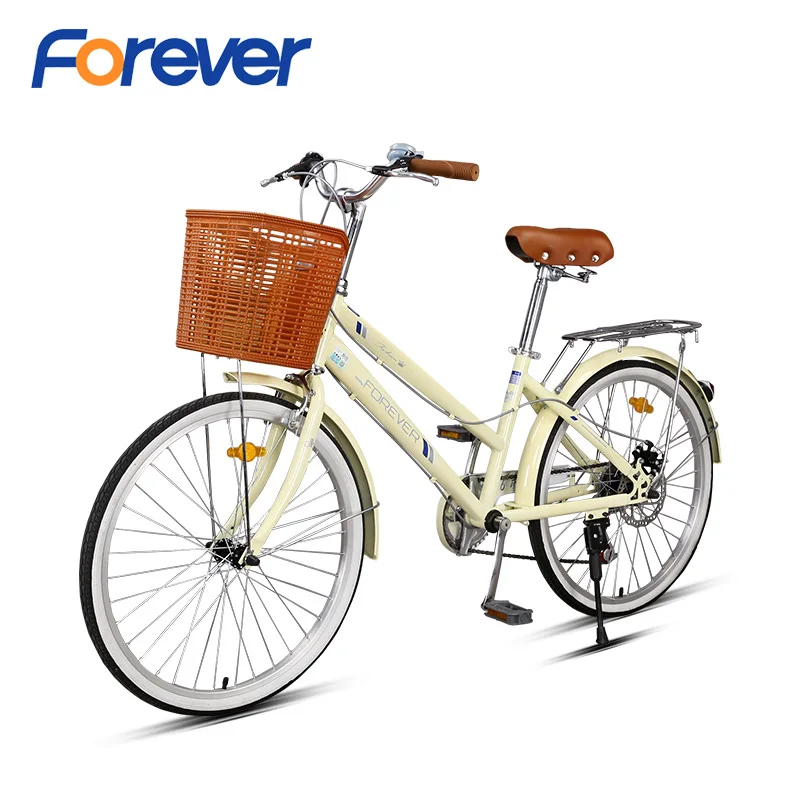 FOREVER Shuttle, Дамский велосипед, высокоуглеродистая стальная рама для студентов, коммутирующих, принцесса, городской велосипед, коммутирующий велосипед для женщин, 24 дюйма