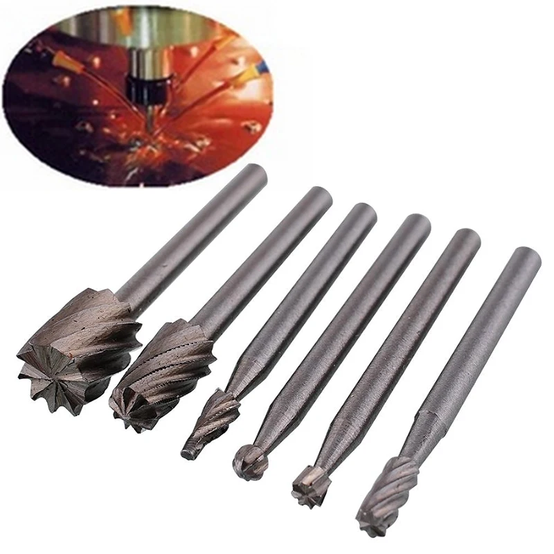 6 шт. металлические вращающиеся инструменты файлы HSS Поворотный Комплект