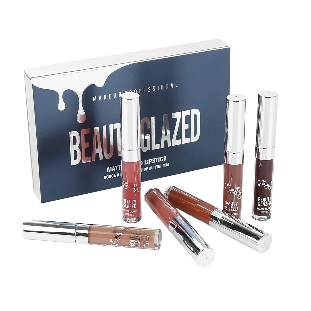 Жидкая помада для Макияжа Beauty Glazed 6 шт./кор. подарочный набор косметика блеск губ