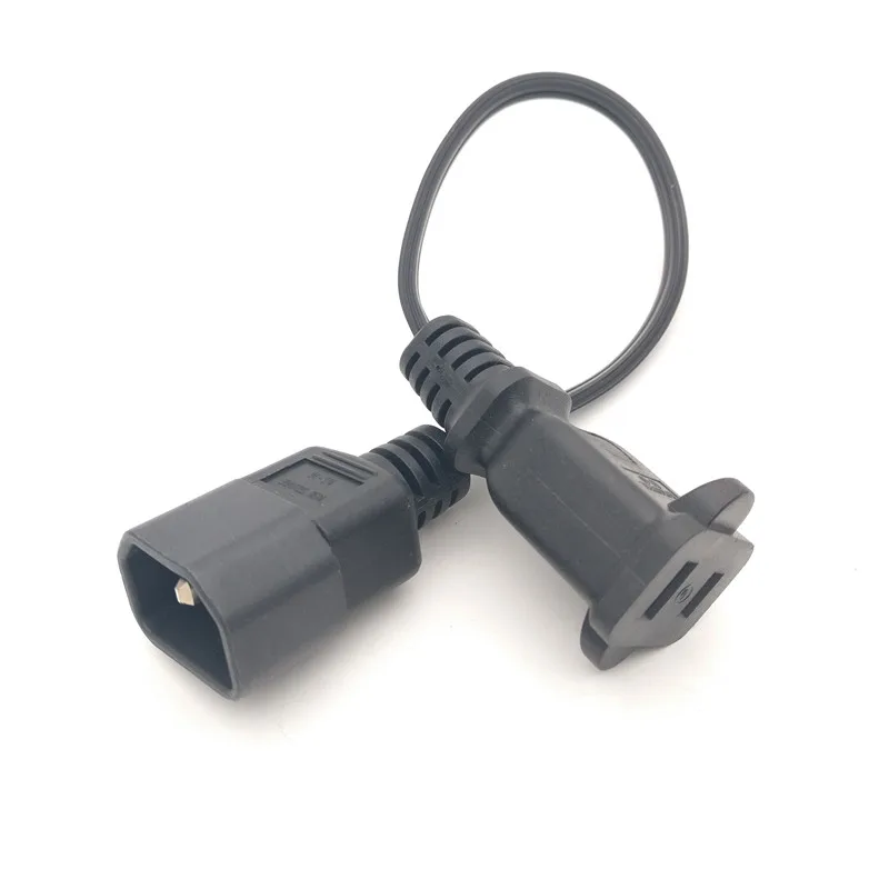 IEC 320 C14 штекер в США 2Pin гнездо адаптер питания кабель, C14 к Nema 1-15R 2P адаптор питания со шнуром