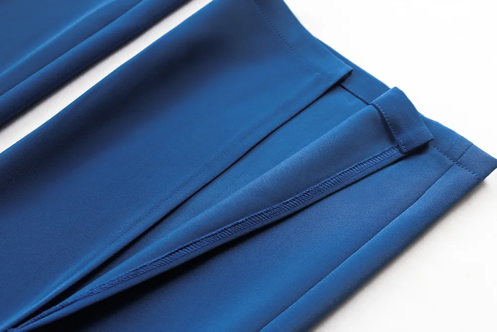 Брючные костюмы женский комплект 2 шт. однобортный косой Блейзер пиджак и брюки