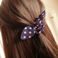 5 pcslot hair accessories cute bunny girl flower hair clip headband rabbit ears dot hairband elastic hair band