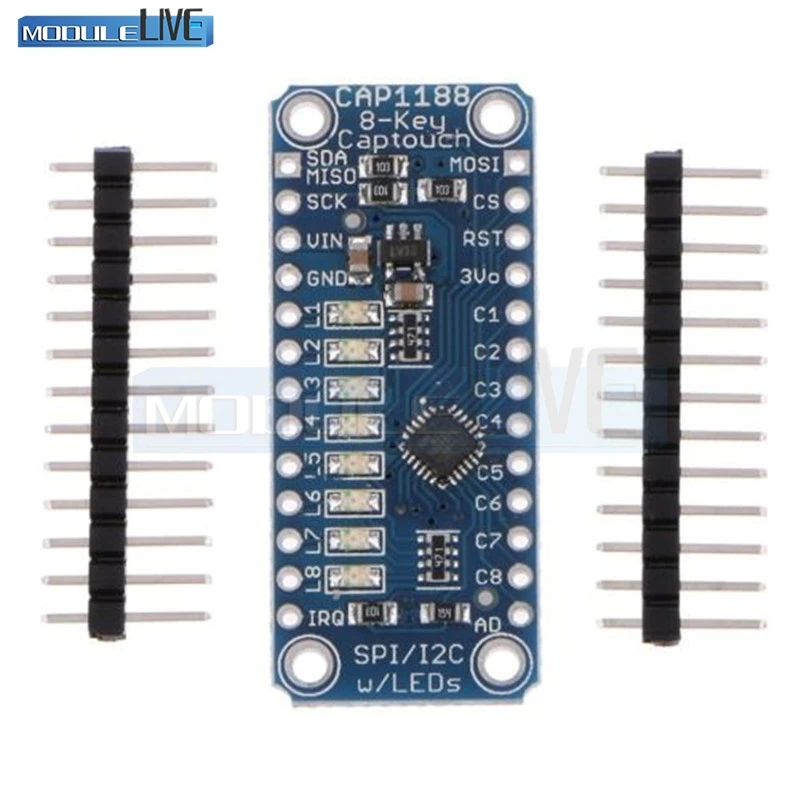 CAP1188 8 Кнопка/ключ интерфейсы ключ емкостный сенсорный модуль 3-5 в SPI IIC igc Captouch светодиодный для Arduino с контактами
