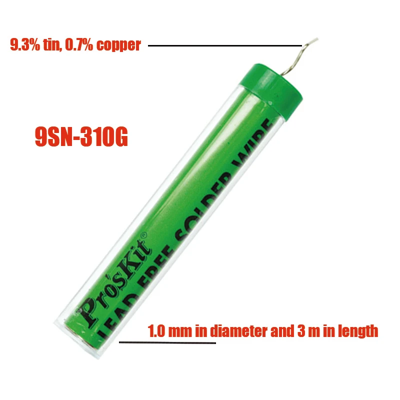 Pro'sKit Solder Wire Tin Pen 1.0mm 0.8mm Tube Dispenser for SMD PCB DIY