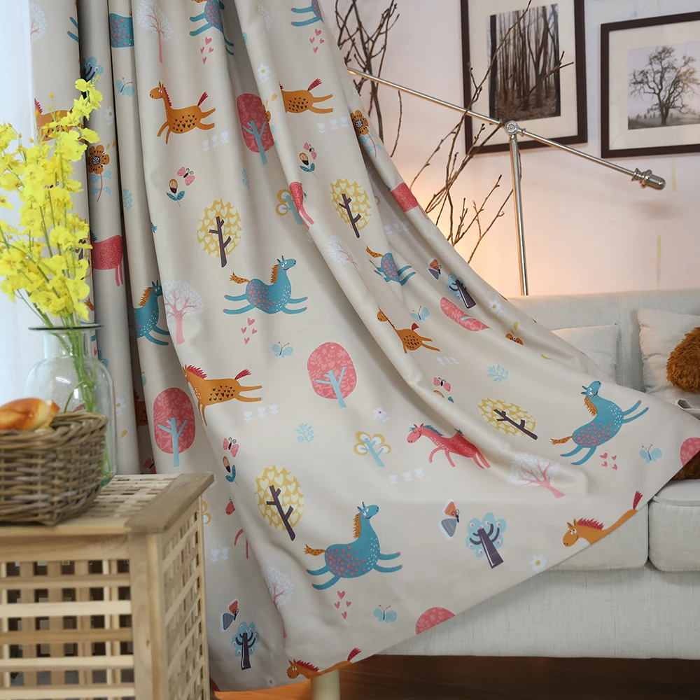 Dsinterior Высокое качество мультфильм печати занавес штора для Детской|curtains for|curtains