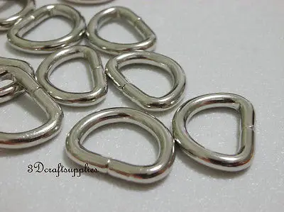 D Кольцо d-кольца кошелек кольцо тесьма обвязка металлический никель 12 мм 1/2 дюйма