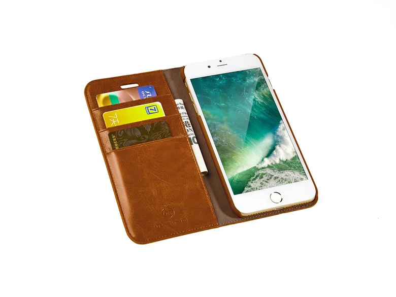 В стиле ретро из натуральной кожи чехол с держатель стойка для карт iPhone 7/7 plus/6 Plus/6s