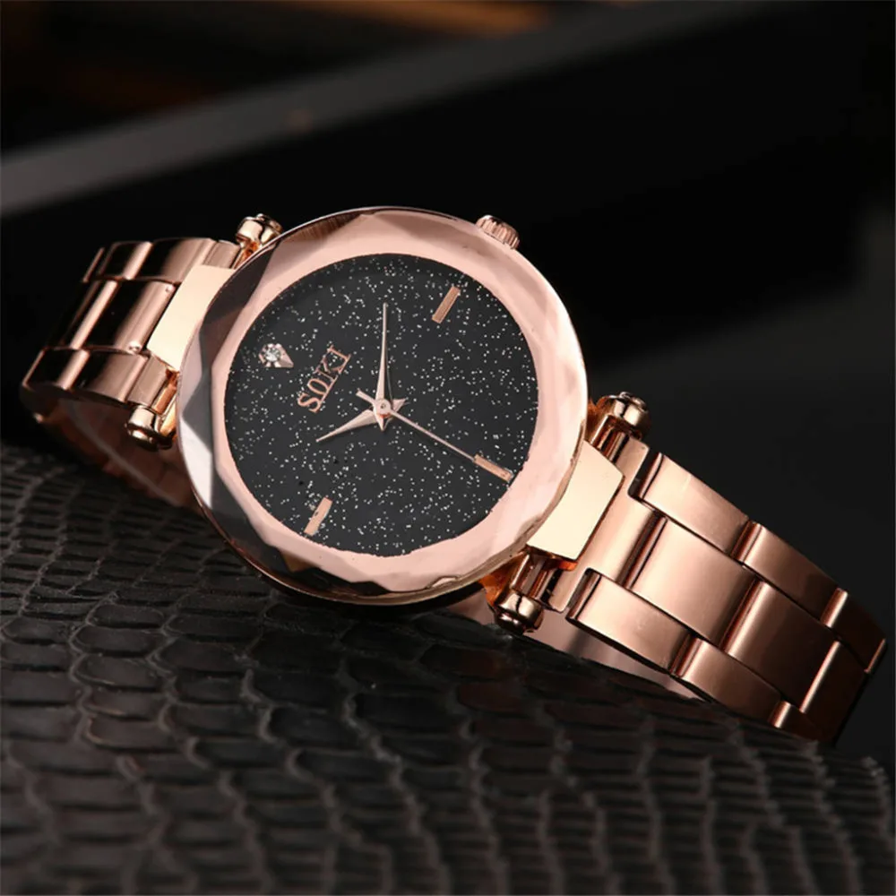 Новинка 2019 женские золотистые черные роскошные модные повседневные часы из