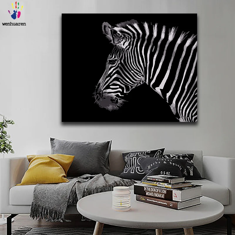 Картина по номерам &quotЗебра&quot 40x50 в рамке | Дом и сад