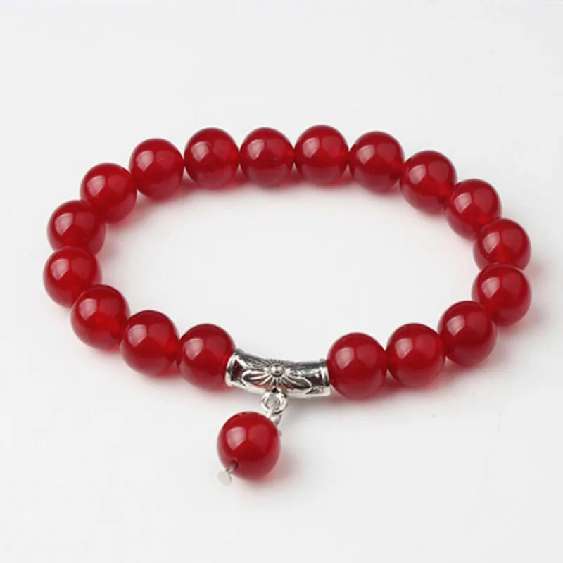 LanLi 8 мм модные ювелирные изделия Красный и Зеленый Халцедон камень бусины