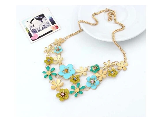Pure and fresh rural wind brief paragraph sweater chain Ms Bohemia flower stitching fashion necklace | Украшения и аксессуары