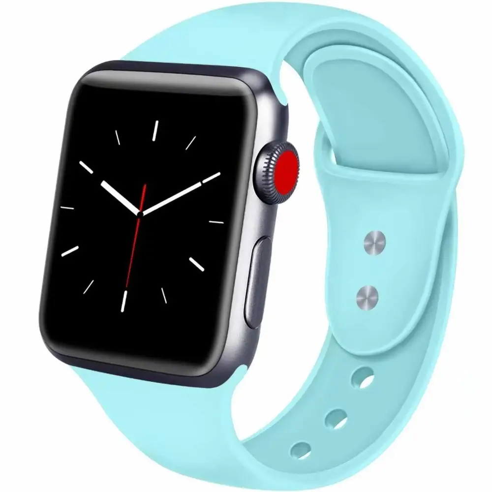 10 шт./лот 22 2 цвета пряжки твердый силикон ремешок для наручных часов Apple Watch Смарт i-Watch 38/40/42/44 мм браслеты 1/2/3/4G браслет