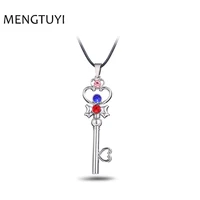 j store anime sailor moon key and heart shape pendants necklaces for women necklace pendant gril gift jewelry