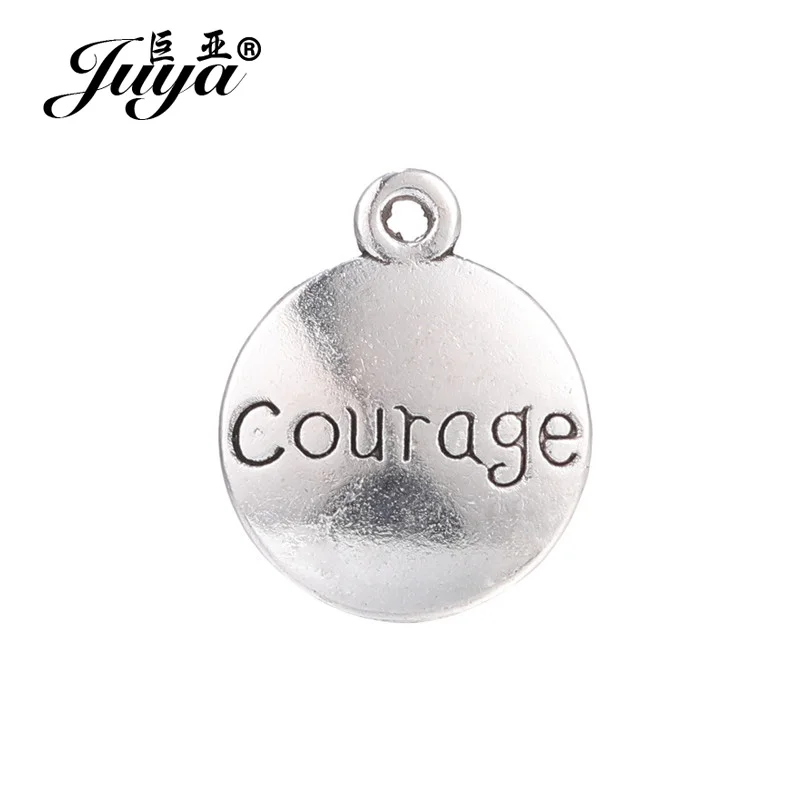 10pcs 14mm Lettering Metal Round Charms 6 Types of Text Pendant for Jewelry DIY Making Findings Fashion Handmade Accessories |