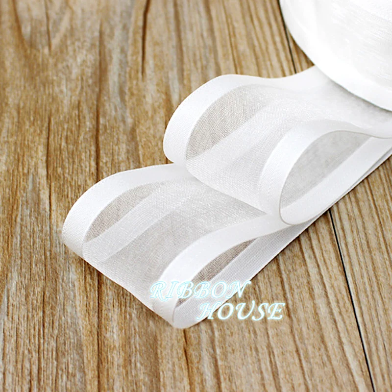 (5 метров/рулон) 38 мм белая лента из органзы оптом|ribbon satin|ribbon stripedecorative ribbon wholesale |