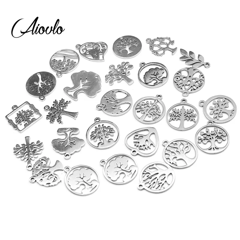 

10pcs/lot Mixed stainless steel life Tree Metal Floating Charms Handmade DIY European for Bracelets & pendants Jewelry Making