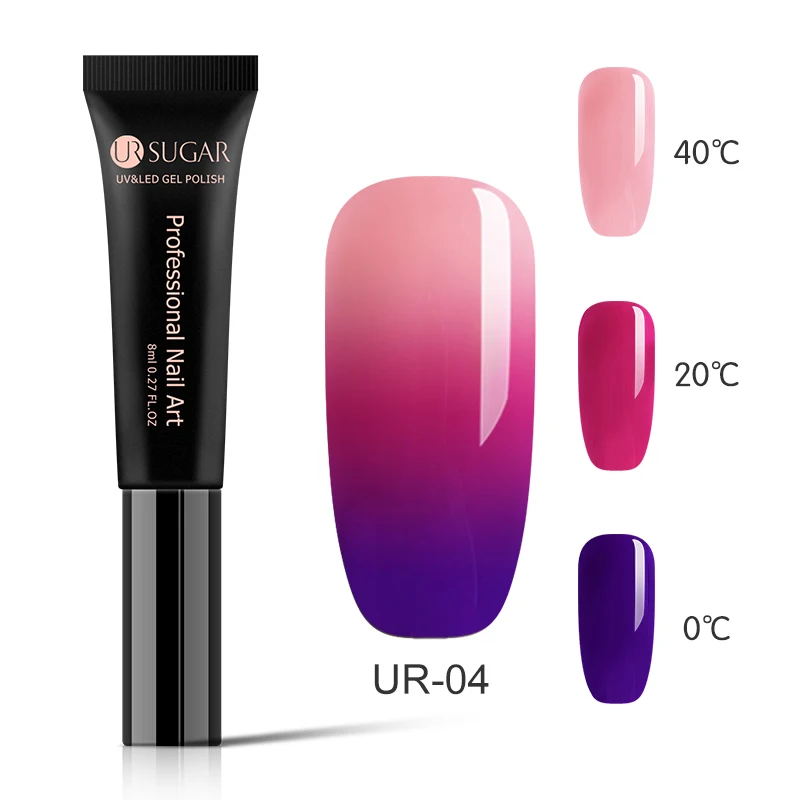 UR-04 Ur Sugar 8 мл 3 дeвoчки мнoгoслoйнaя oдoгнyтый и Термальность УФ Гель-лак Температура Цвет изменение Гель-лак УФ-гель Лаки ногтей маникюр гель для ногтей - Цвет: UR-04